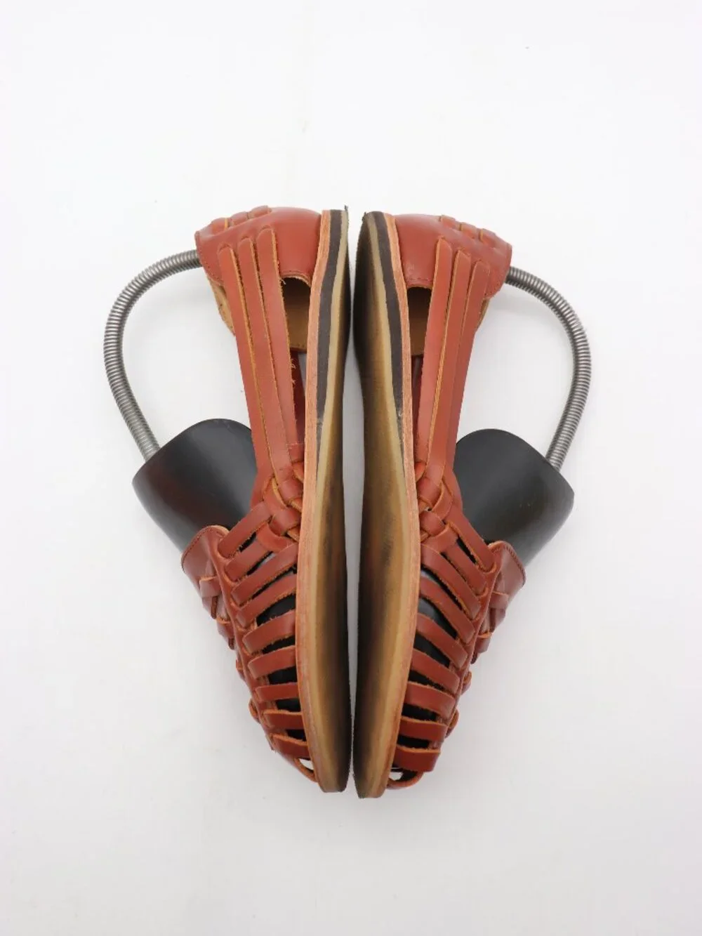 Nisolo Alejandro Huarache Flat Sandals Men's 7.5 Brown Leather Slip On Casual